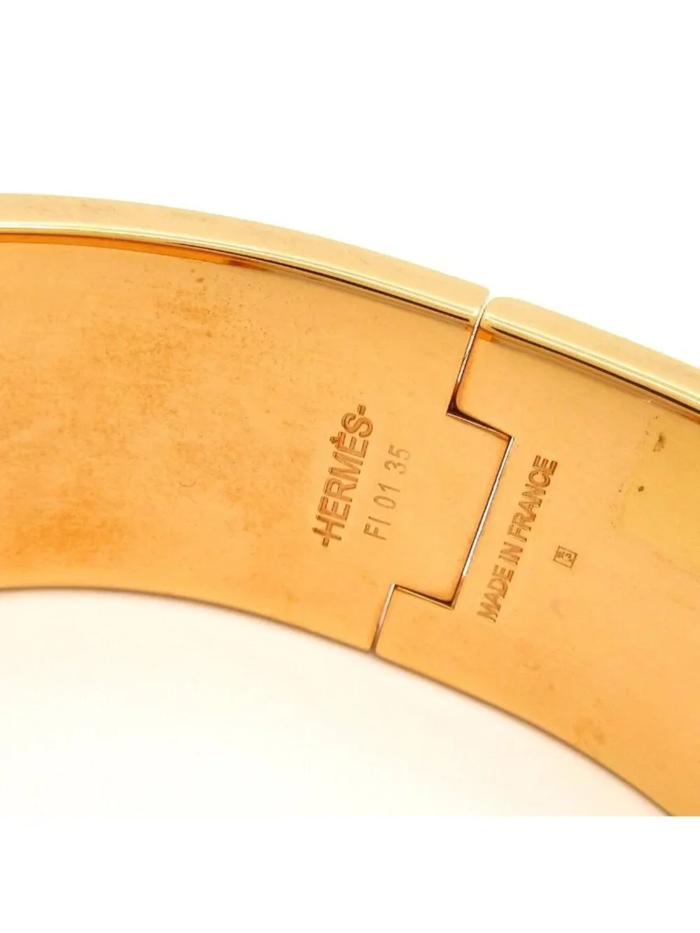 Hermes Bangle Clic Clac Pink Gold Blue Bracelet